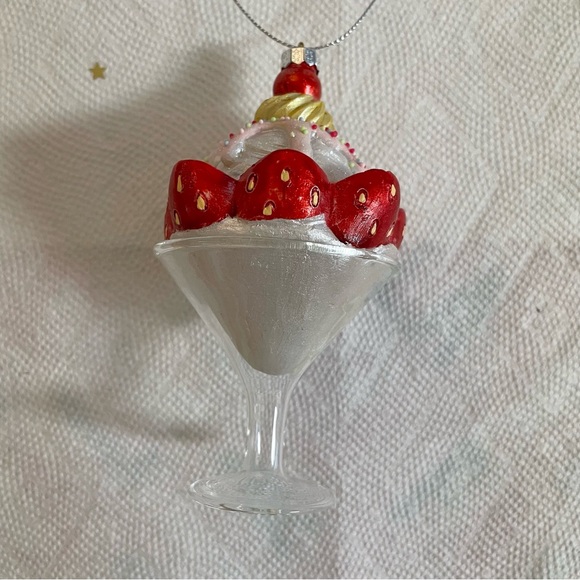 Strawberry Parfait Beautiful Ornament add Sparkle and  Holiday Delight - Picture 2 of 4
